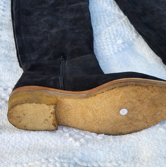 Free People banks-over-the-knee boots black suede size 6.5 - Picture 9 of 11